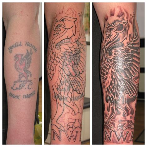 liverpool football club lfc liver bird cover up YNWA irish street tattoo downpatrick belfast ...