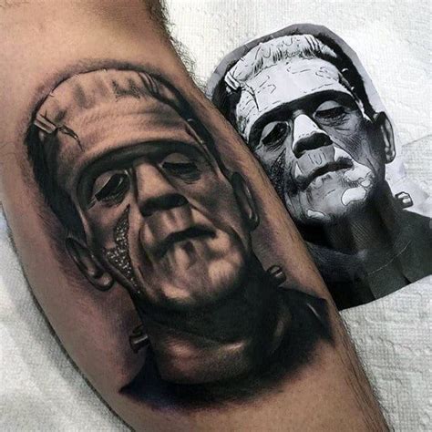 Dope Tattoos, Leg Tattoos, Tattoos For Guys, Sleeve Tattoos, Horror Tattoos, Frankenstein Tattoo ...