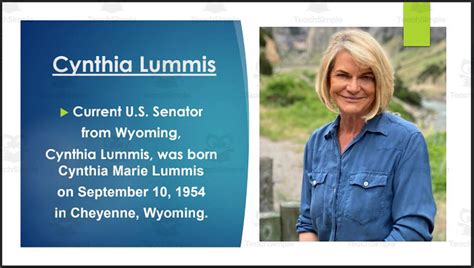 U.S. Senator Cynthia Lummis (WY) Biography PowerPoint by Teach Simple