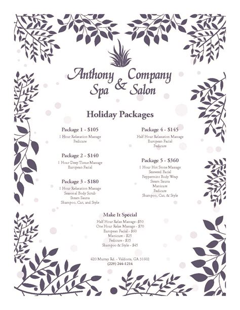 Holiday Packages – Anthony and Company