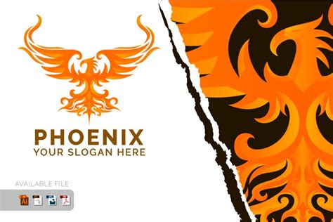 Phoenix Fire Logo Design Vector Mascot template