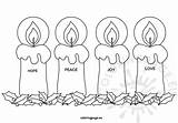 Free Printable Advent Candles  Coloring Page sketch template