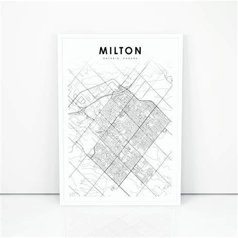 Milton Ontario Map Print ON Canada Map Art Poster City | Etsy