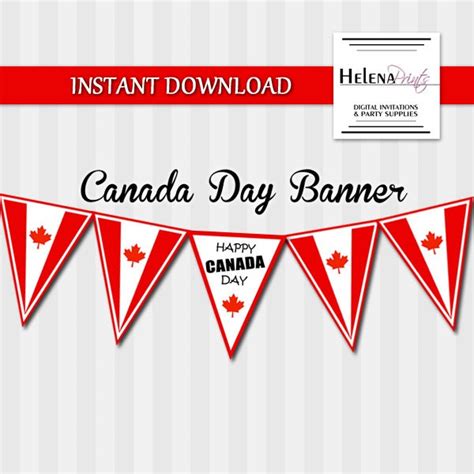 Canada Day Banner Printable party banner Instant Download | Etsy