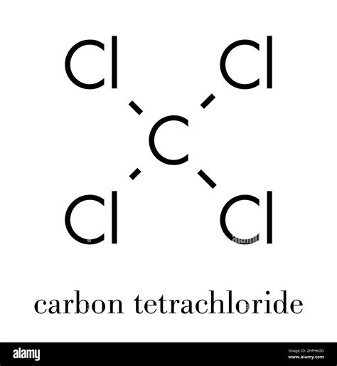 Carbon tetrachloride (tetrachloromethane) solvent molecule. Skeletal formula Stock Vector Image ...