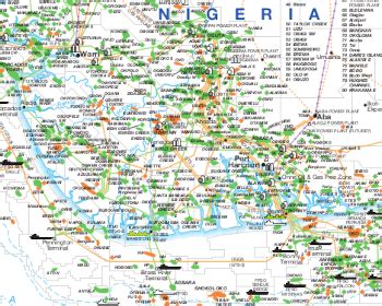 Nigeria oil and gas map package shows three different views of sector ...