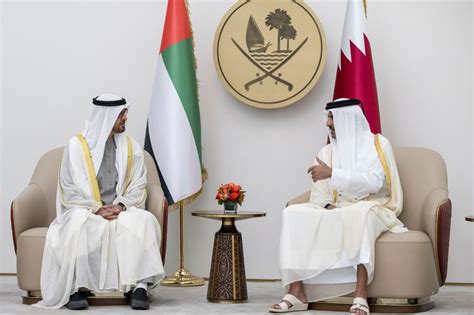 UAE President Sheikh Mohamed meets Sheikh Tamim in Qatar