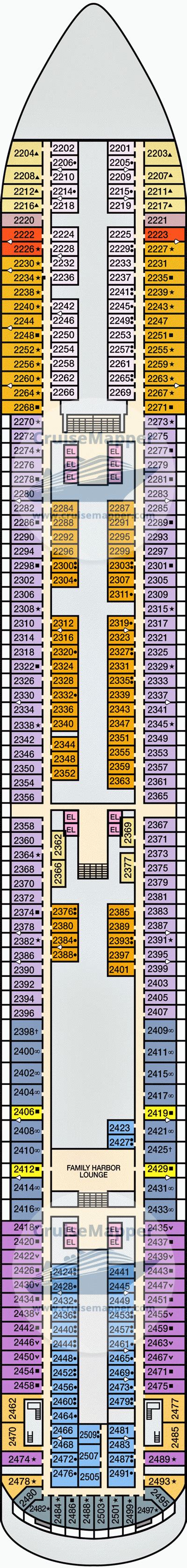 Carnival Vista deck 2 plan | CruiseMapper