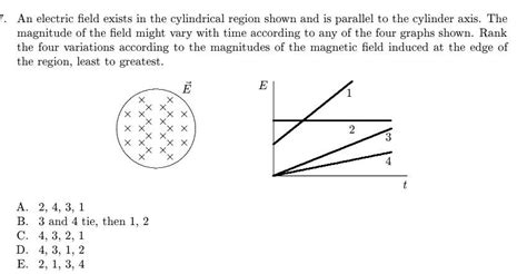 Solved An electric field exists in the cylindrical region | Chegg.com