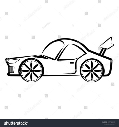 Side View Racing Car Sketch Vector Stock Vector (Royalty Free) 1377722435 | Shutterstock