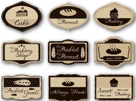 Cake labels vintage style vector Vectors graphic art designs in ...