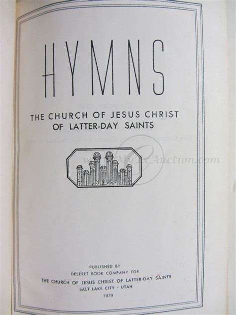 Hymns The Church of Jesus Christ of Latter-Day Saints