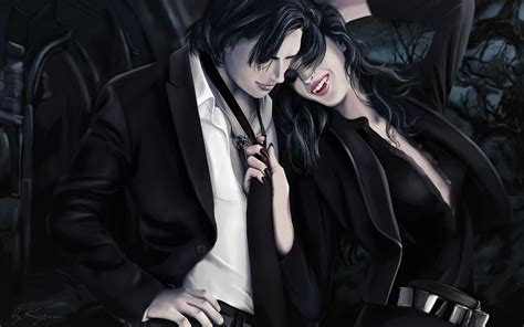 Download Love Romantic Couple Fantasy Vampire HD Wallpaper by Kajenna