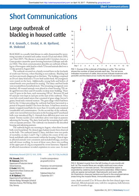 (PDF) Large outbreak of blackleg in housed cattle