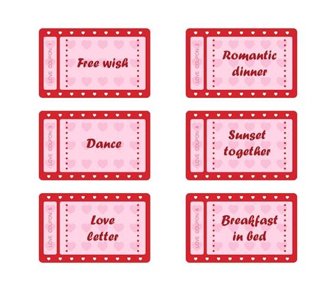 Premium Vector | Coupon book for valentines day. love night tickets.