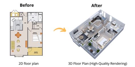 3D Apartment Floor Plans, Studio, 1, 2, 3 and 4 Bedroom Apartment 3D ...