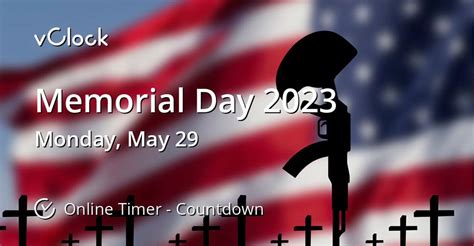 When is Memorial Day 2023 - Countdown Timer Online - vClock