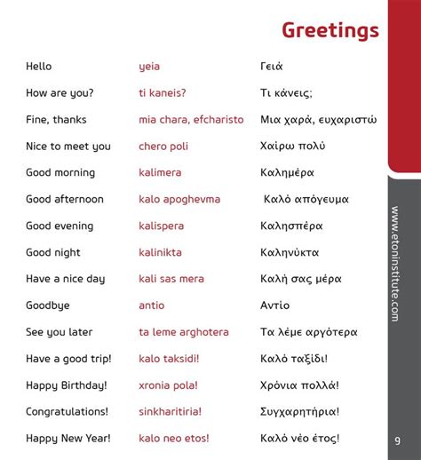 Learn common Greek language phrases! Tip: Use the transliteration (in ...