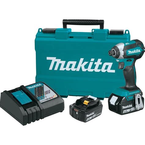 Makita 18-Volt 4.0Ah LXT Lithium-Ion Brushless 1/4 in. Cordless Impact Driver Kit-XDT13M - The ...
