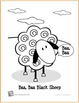 Baa, Baa Black Sheep | Free Printable Coloring Page | Free printable coloring pages, Free ...