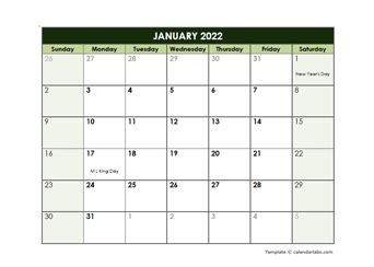 2022 Google Docs Calendar Templates - CalendarLabs