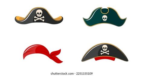 Pirate Hats Vector Cartoon Set Isolated Stock Vector (Royalty Free ...