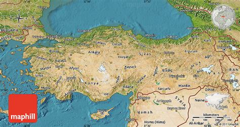 Satellite Map of Turkey