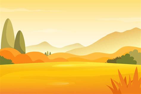 Autumn Meadow Landscape with Mountains Background 830927 Vector Art at ...