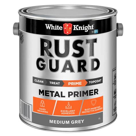 White Knight Rust Guard Medium Grey Metal Primer Paint - 4L - Bunnings Australia