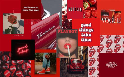 Red Aesthetic Collage Wallpaper | Red aesthetic, Aesthetic collage ...