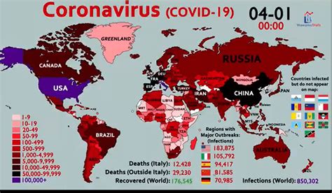 Timelapse Map of the Coronavirus across the World, January 20 to April 1 - MAHB