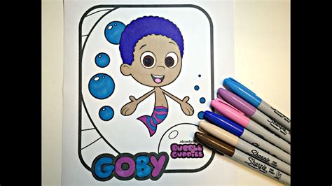 Coloring Goby from BUBBLE GUPPIES W/ Sharpies! ColorfulCat! - YouTube