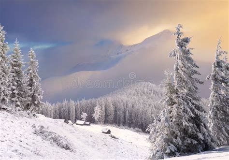 Beautiful Winter Sunrise in Mountains Stock Photo - Image of scenery, highlands: 35344646