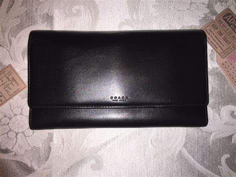 COACH VINTAGE 8" x 4.5" 1" Black Leather Wallet New York by COACHCROSSING on Etsy | Black ...