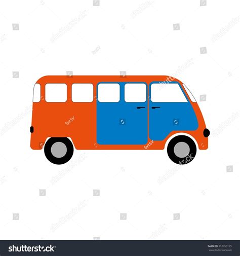 Minibus Car Vector Cartoon Illustration Microbus Stock Vector (Royalty ...