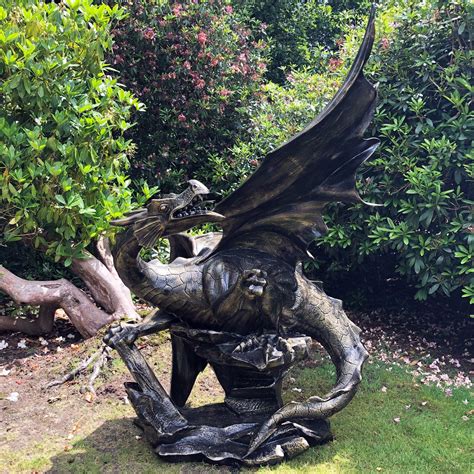 Mystical Dragon 232cm Bronze Metal Garden Statue