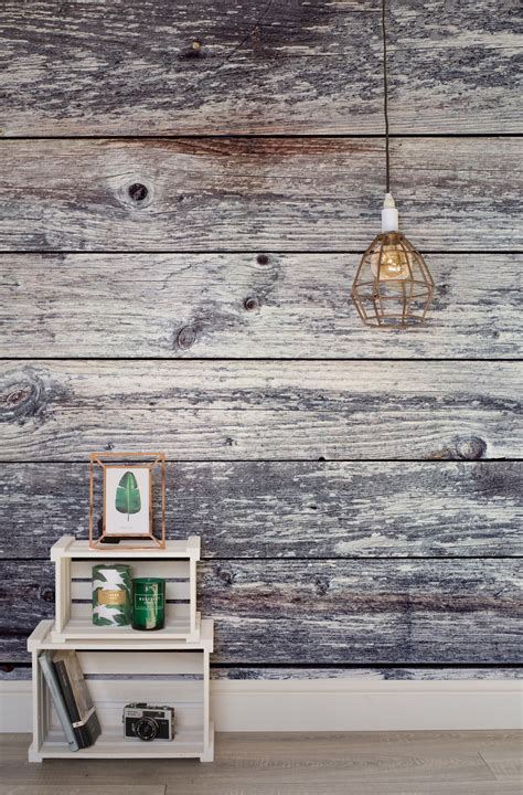 Aged Gray Wooden Planks Wallpaper Mural | Hovia | Carta da parati in legno, Soggiorno carta da ...