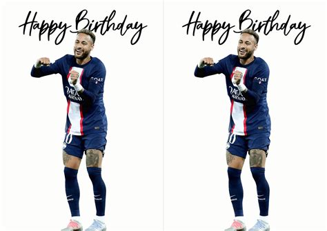 Neymar Birthday Card Instant Download Neymar Jr Card for - Etsy