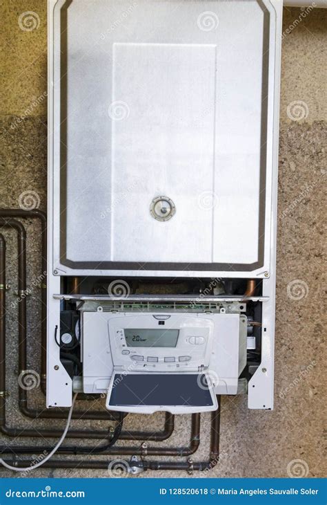 Boiler without Front Cover. Stock Photo - Image of hang, cover: 128520618