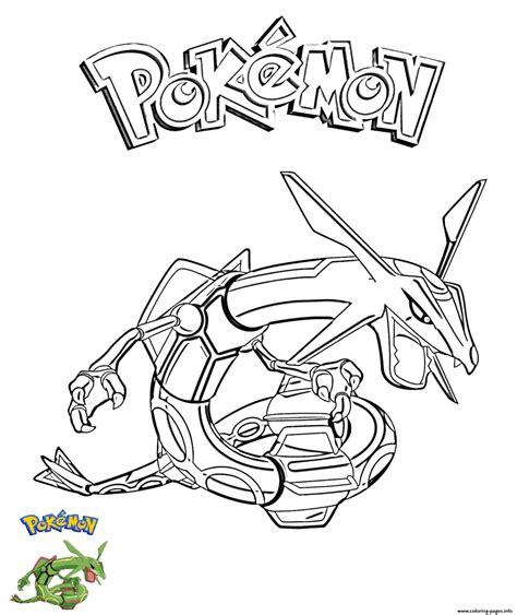 Pokemon Rayquaza Coloring Page - Anime Coloring Pages