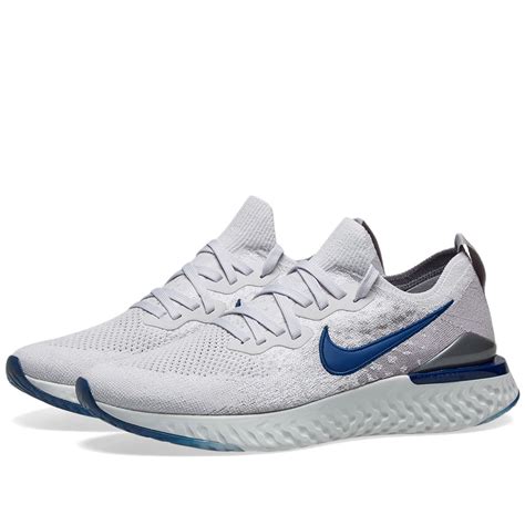 Nike Epic React Flyknit 2 Vast Grey, Blue & Atmosphere | END.