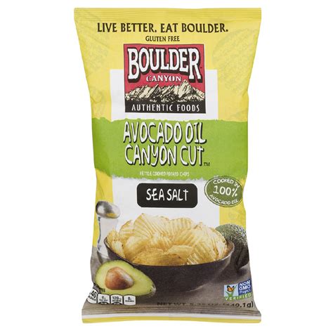 Boulder Canyon 12 Packs Avocado Oil Canyon Cut Kettle Potato Chips Sea ...