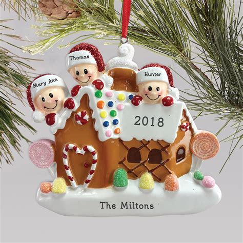 Personalized Gingerbread House Family Holiday Ornament | GiftsForYouNow