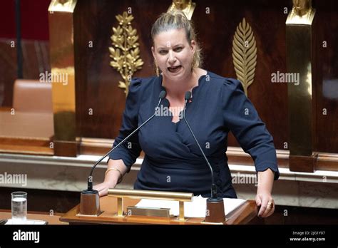 Deputy, Mathilde Panot delivers a speech at the National Assembly,on ...