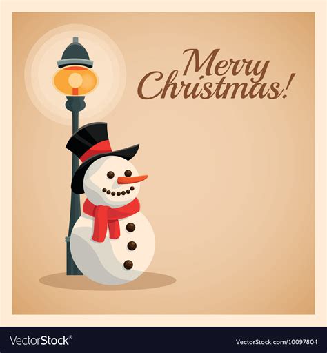 Snowman cartoon merry christmas design Royalty Free Vector