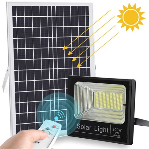 2019 Upgraded 200W LED Solar Flood Light 400LED Dusk to Dawn Solar Powered | eBay