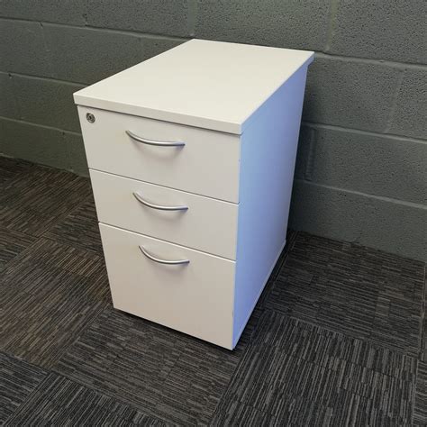 White Wooden Desk High 3 Drawer Pedestal – Recycled Office Solutions | Recycled Office Furniture ...