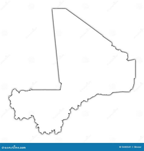 Mali outline map stock illustration. Illustration of geography - 5445541