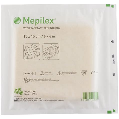 Mepilex Self Adhering Silicone Foam Dressing 6" x 6" - 1 Dressing ...