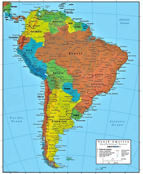 【Mapa América del Sur】🥇 | Mapas de Sudamérica / Suramérica